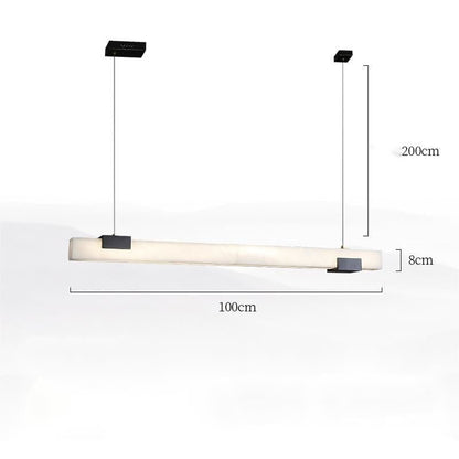 Alabaster Square Pillar Dining Chandelier - Zelno Lighting