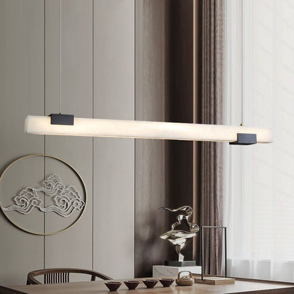 Alabaster Square Pillar Dining Chandelier - Zelno Lighting