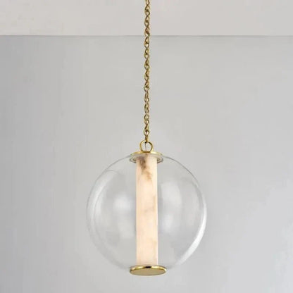 Alabaster Tube Glass Globe Pendant - Zelno Lighting