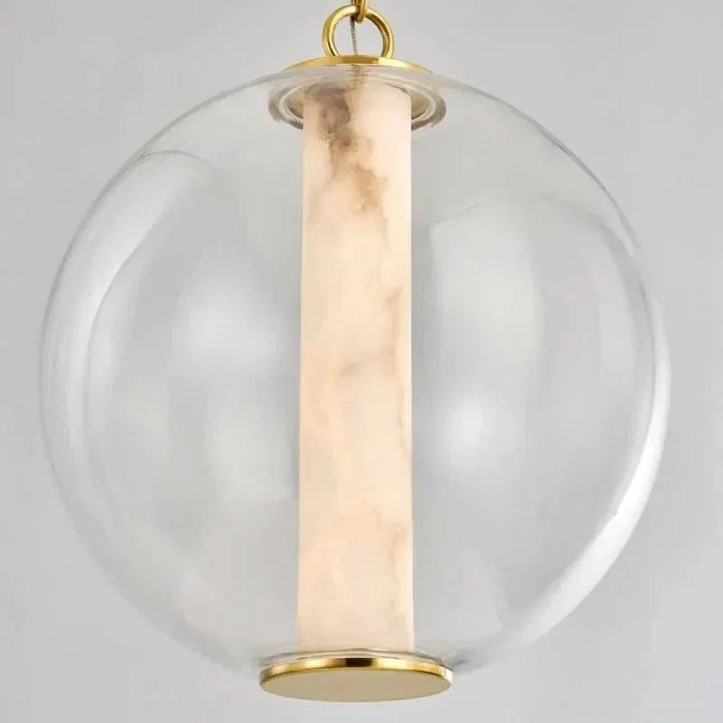 Alabaster Tube Glass Globe Pendant - Zelno Lighting