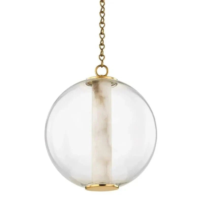 Alabaster Tube Glass Globe Pendant - Zelno Lighting