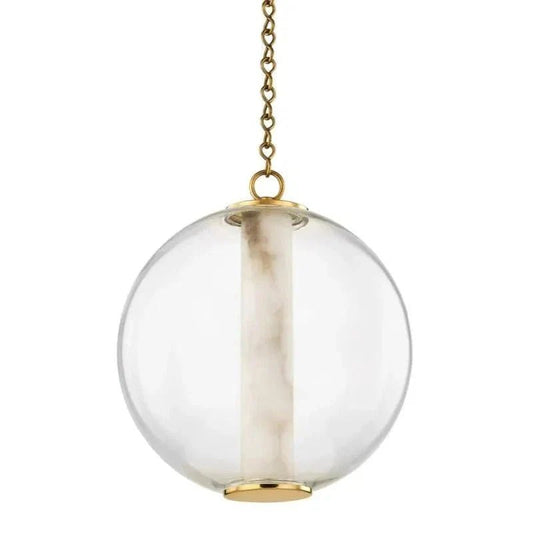 Alabaster Tube Glass Globe Pendant - Zelno Lighting