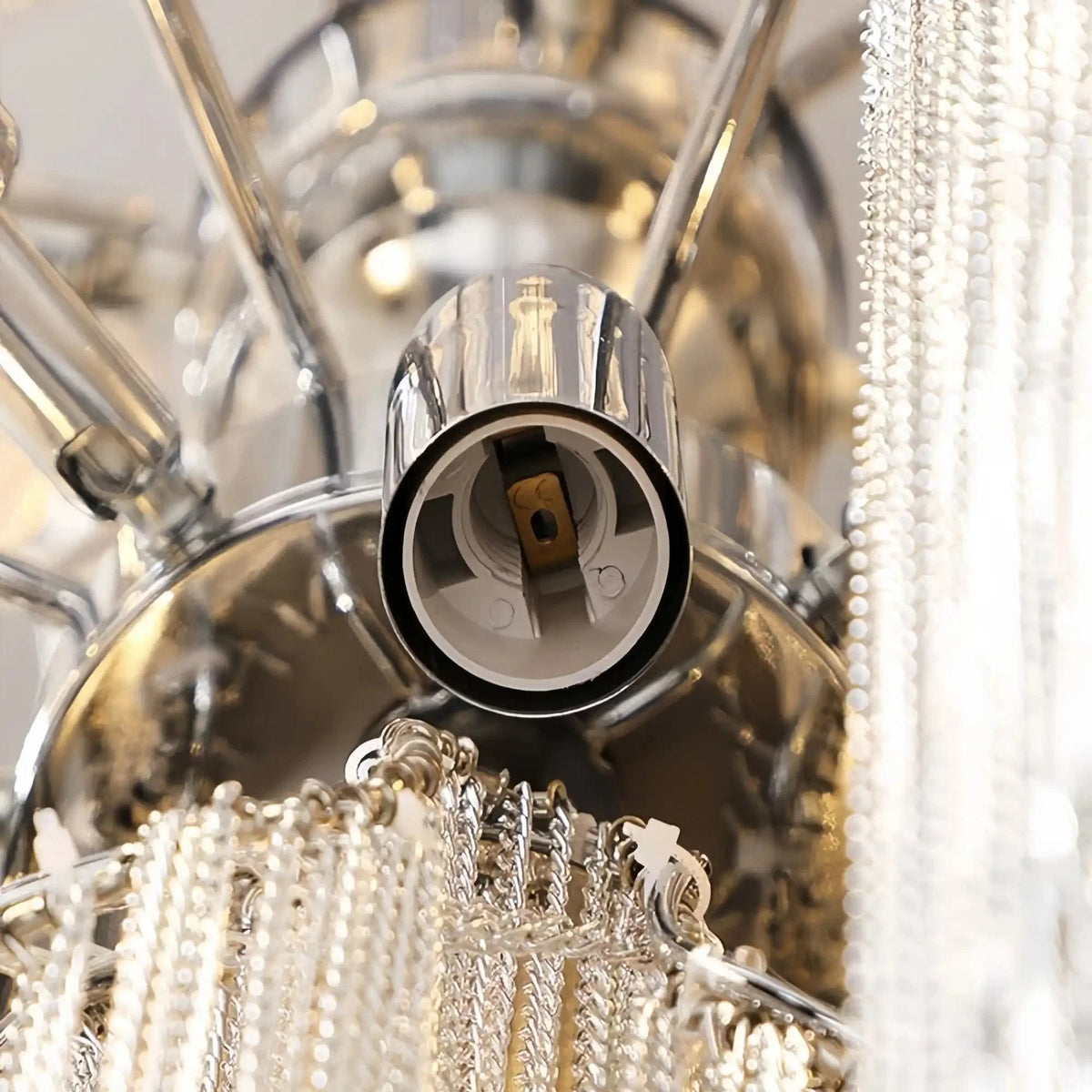 Alana Aluminum Chain Tassel Long Branch Chandelier Light 35" - Zelno Lighting