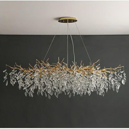 Albero Modern French-Style Branch Crystal Chandelier with Crystal Leaf - Zelno Lighting