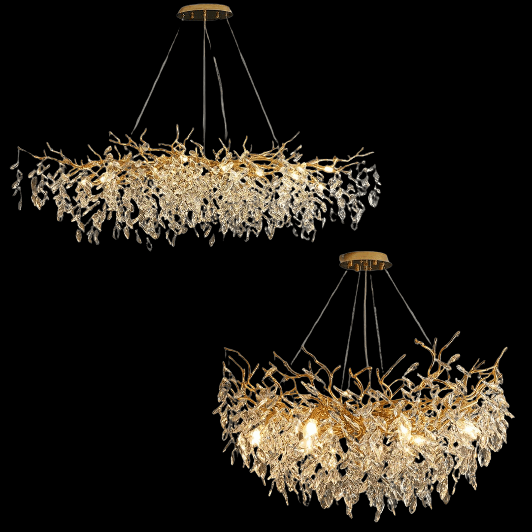 Albero Modern French-Style Branch Crystal Chandelier with Crystal Leaf - Zelno Lighting