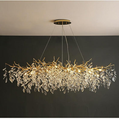Albero Modern French-Style Branch Crystal Chandelier with Crystal Leaf - Zelno Lighting