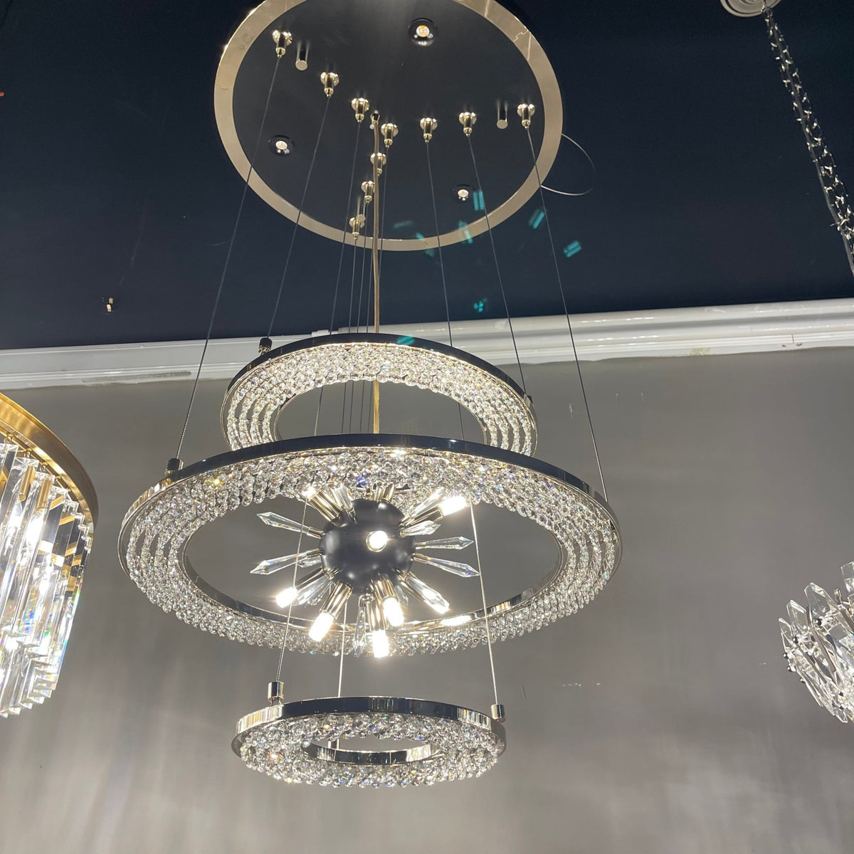 Aleron Crystal Ring Sputnik Chandelier - Zelno Lighting
