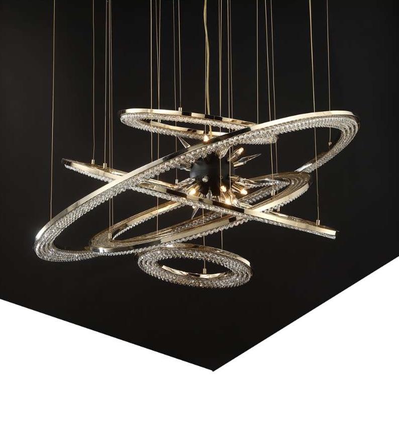 Aleron Crystal Ring Sputnik Chandelier - Zelno Lighting