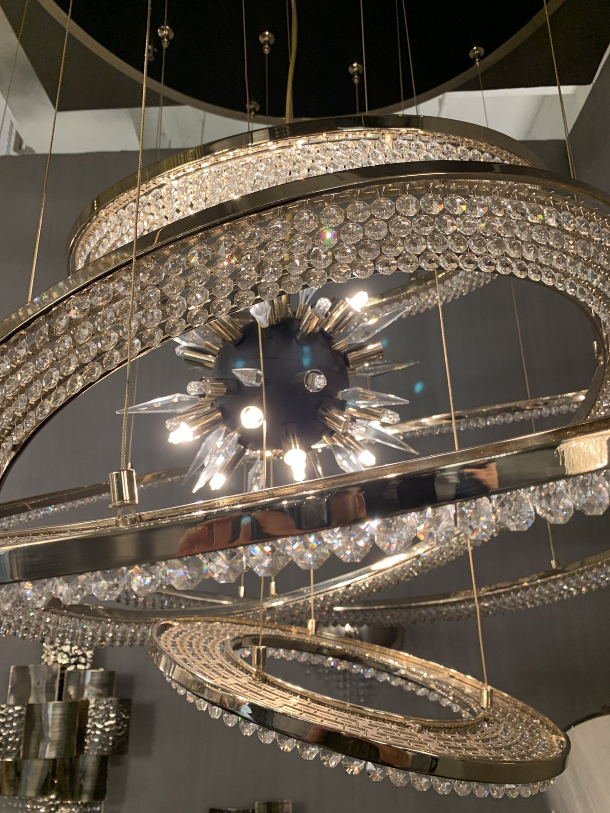 Aleron Crystal Ring Sputnik Chandelier - Zelno Lighting