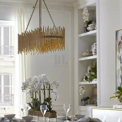 Althely 10 Lights Rectangle Pendant Chandelier - Zelno Lighting