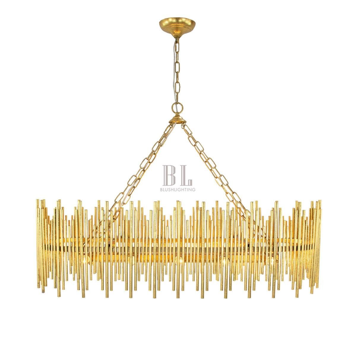 Althely 10 Lights Rectangle Pendant Chandelier - Zelno Lighting