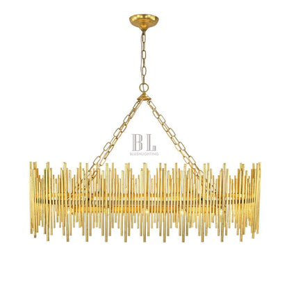 Althely 10 Lights Rectangle Pendant Chandelier - Zelno Lighting