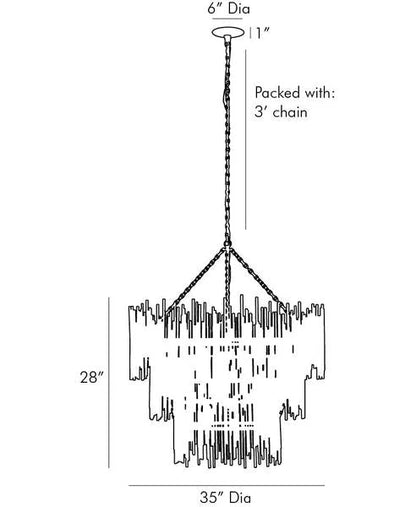 Althely 12 Lights 3-Tier Chandelier 35" W - Zelno Lighting