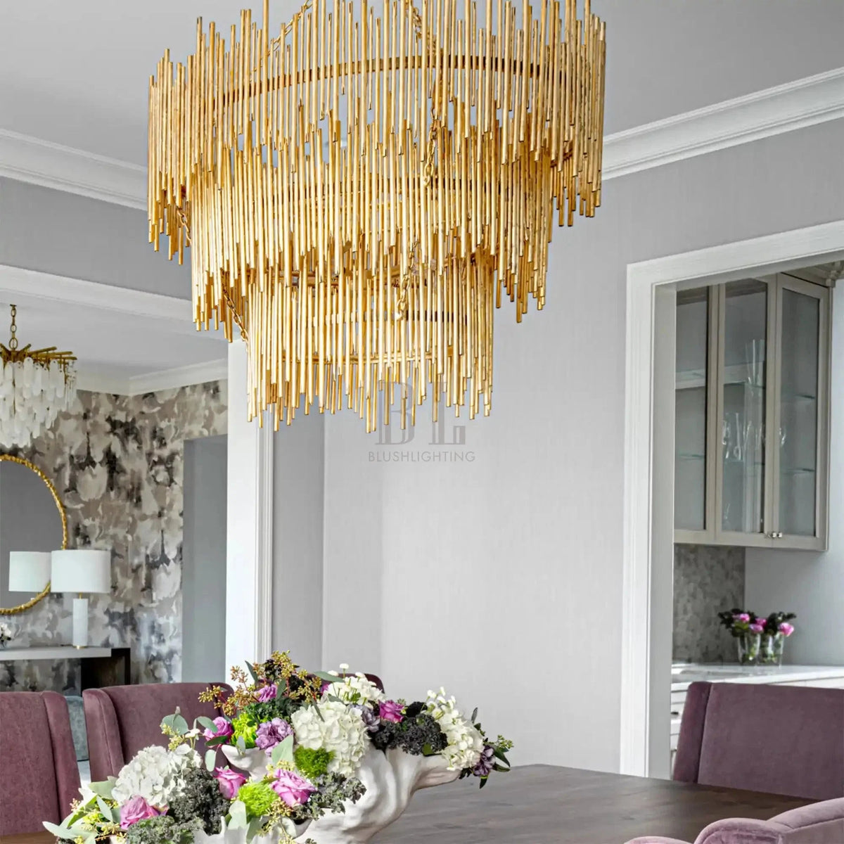 Althely 12 Lights 3-Tier Chandelier 35" W - Zelno Lighting