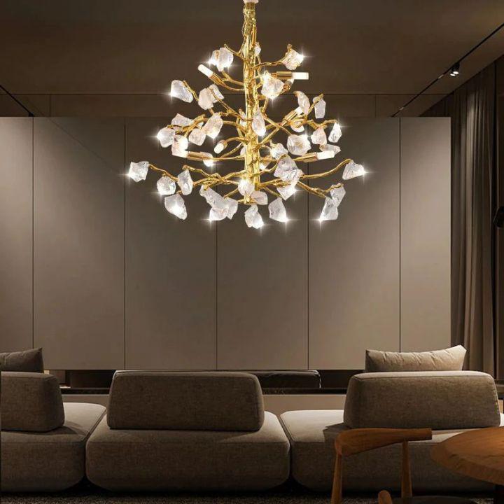 Amos Glass Branch Chandelier - Zelno Lighting
