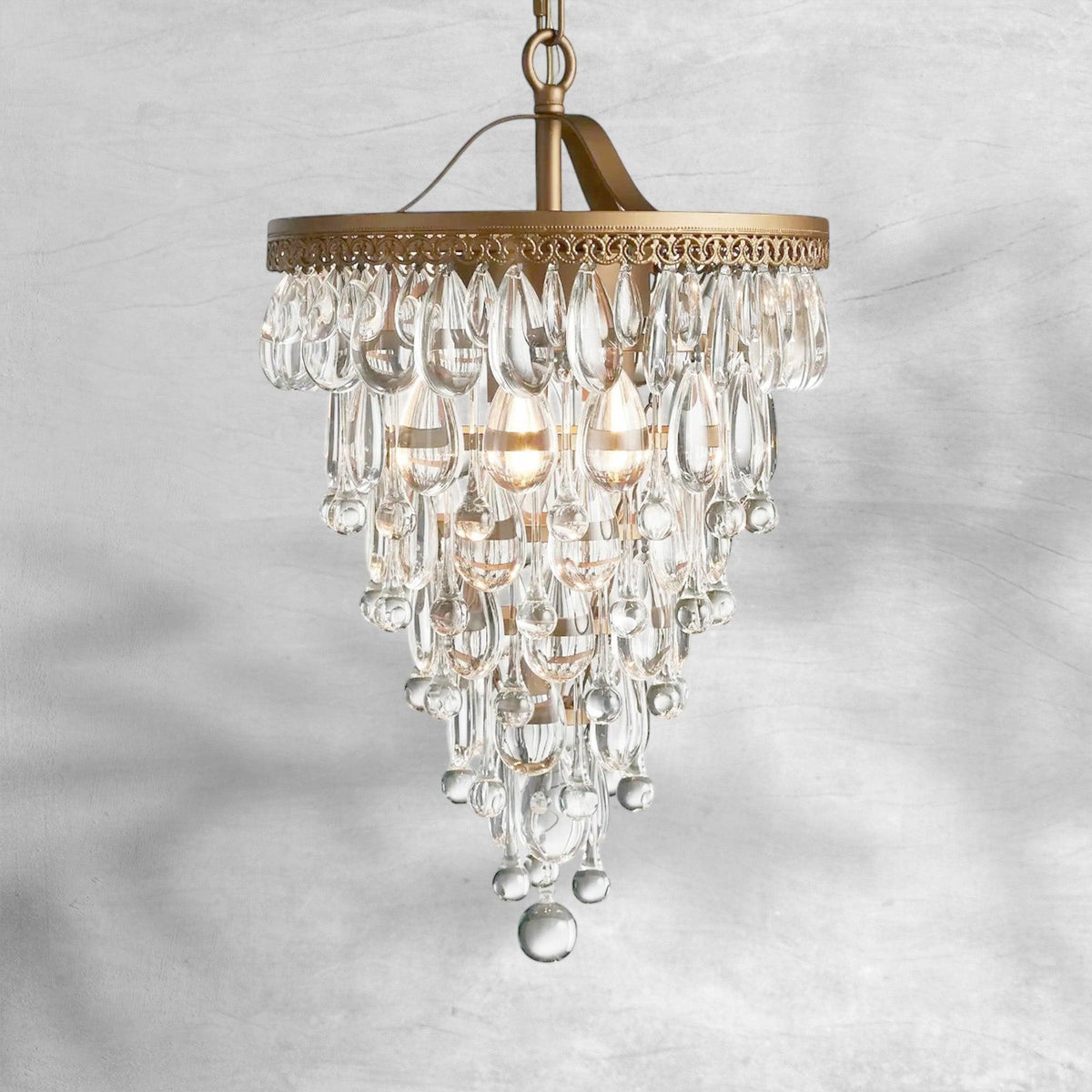 Anabella Round Chandelier 17''23''H - Zelno
