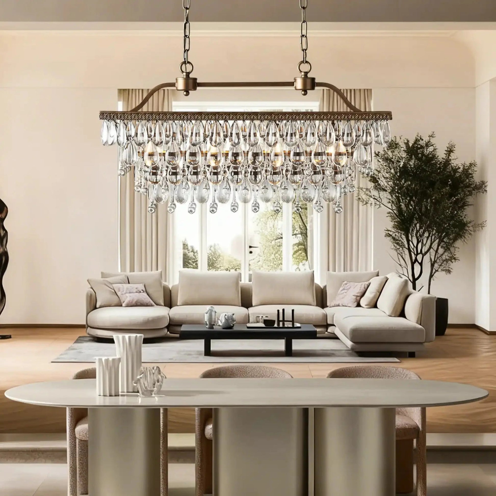 Anabelle Rectangular Chandelier - Zelno Lighting