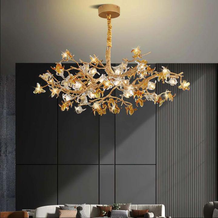 Aosta Brass Branch Chandelier - Zelno Lighting
