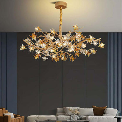 Aosta Brass Branch Chandelier - Zelno Lighting