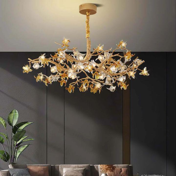 Aosta Brass Branch Chandelier - Zelno Lighting