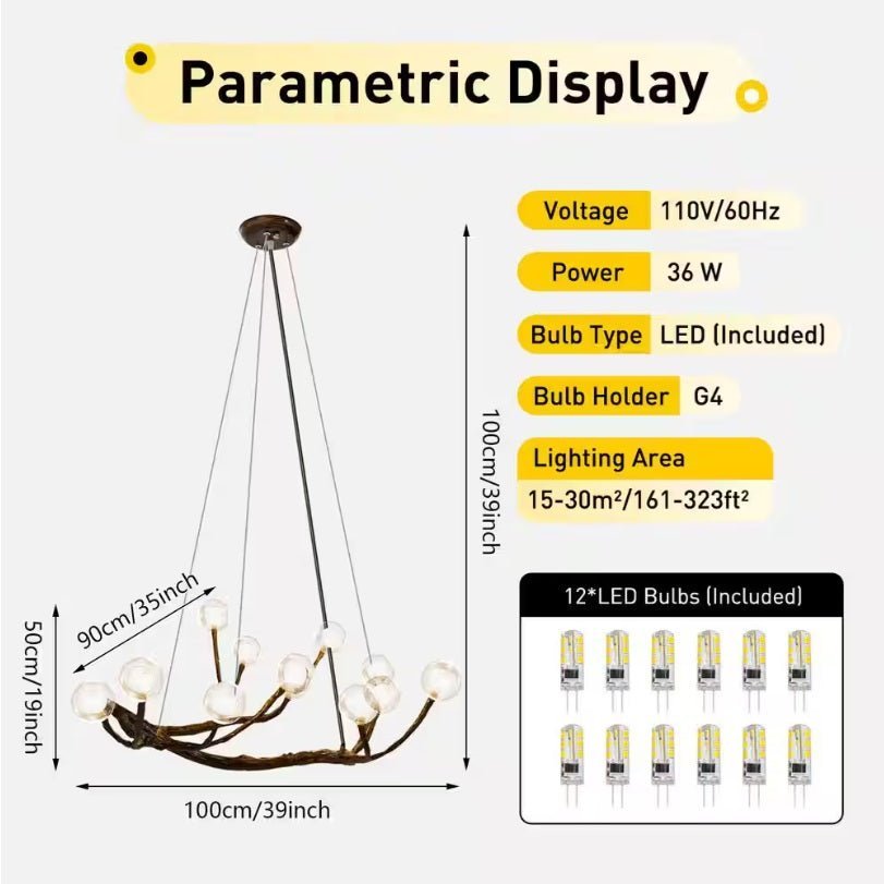 Appa Rustic Tree Branch Chandelier - Zelno Lighting