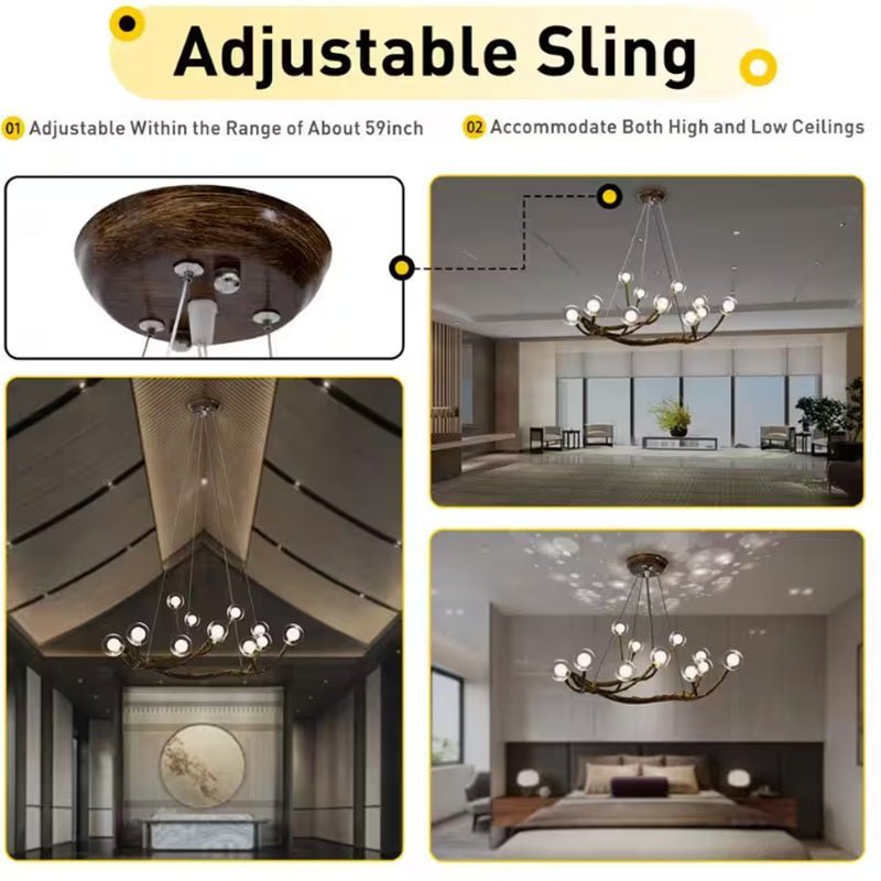 Appa Rustic Tree Branch Chandelier - Zelno Lighting