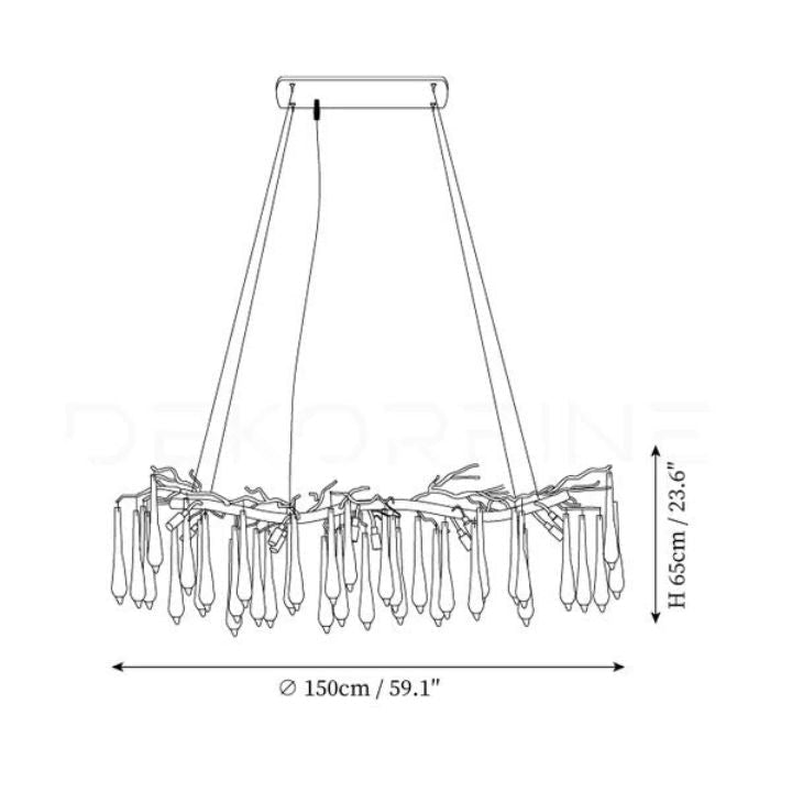 Aqua Makrama Branch Chandeliers - Zelno Lighting