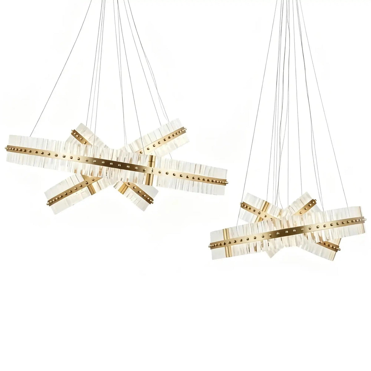 Aquinox 3-Tier Round Crystal Ring LED Chandelier - Zelno Lighting
