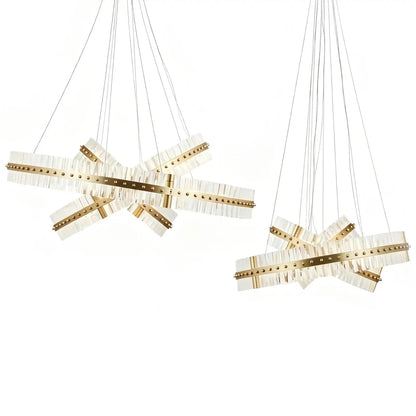 Aquinox 3-Tier Round Crystal Ring LED Chandelier - Zelno Lighting