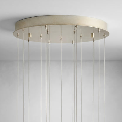 Arica Round Gold Chandelier with Natural Alabaster Stone Shades - zelnolighting