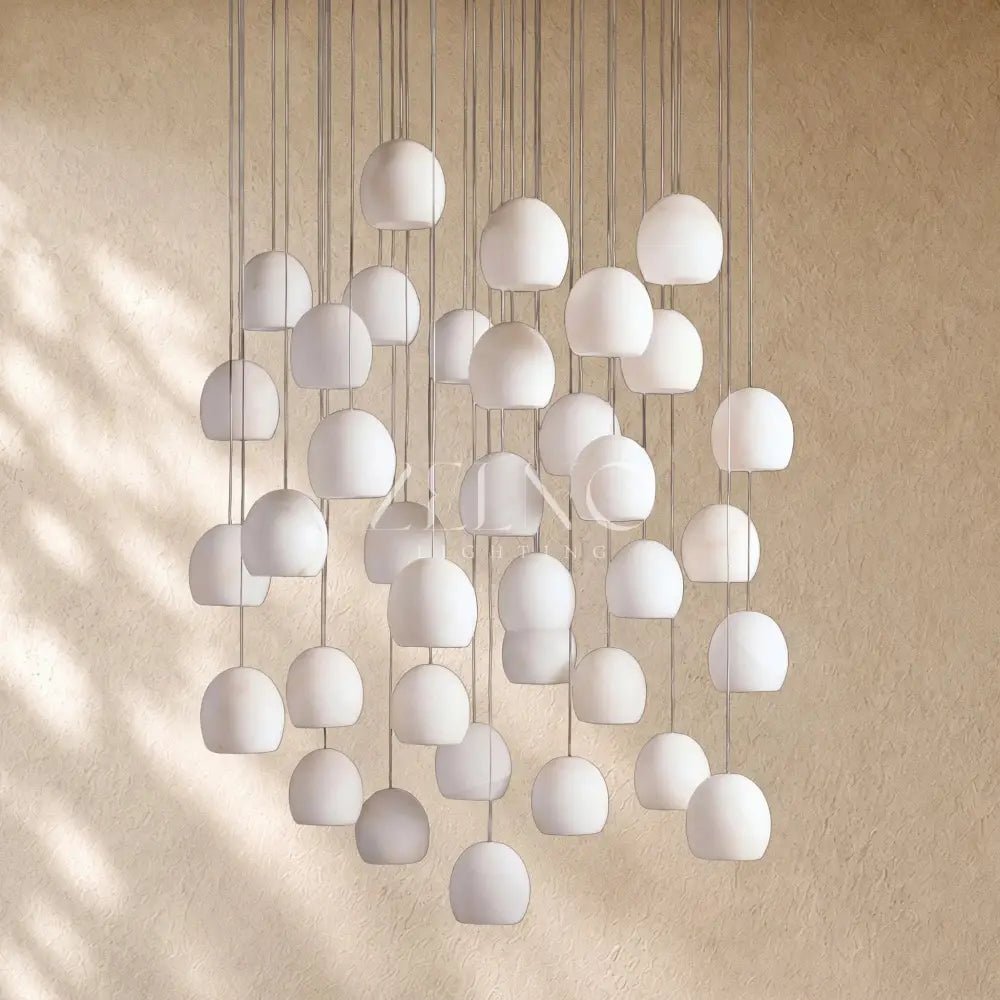 Arican Round Alabaster Chandelier - Zelno