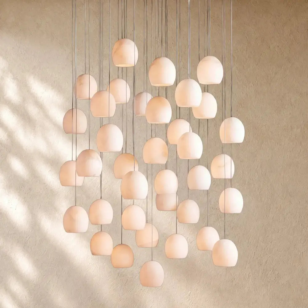 Arican Round Alabaster Chandelier - Zelno