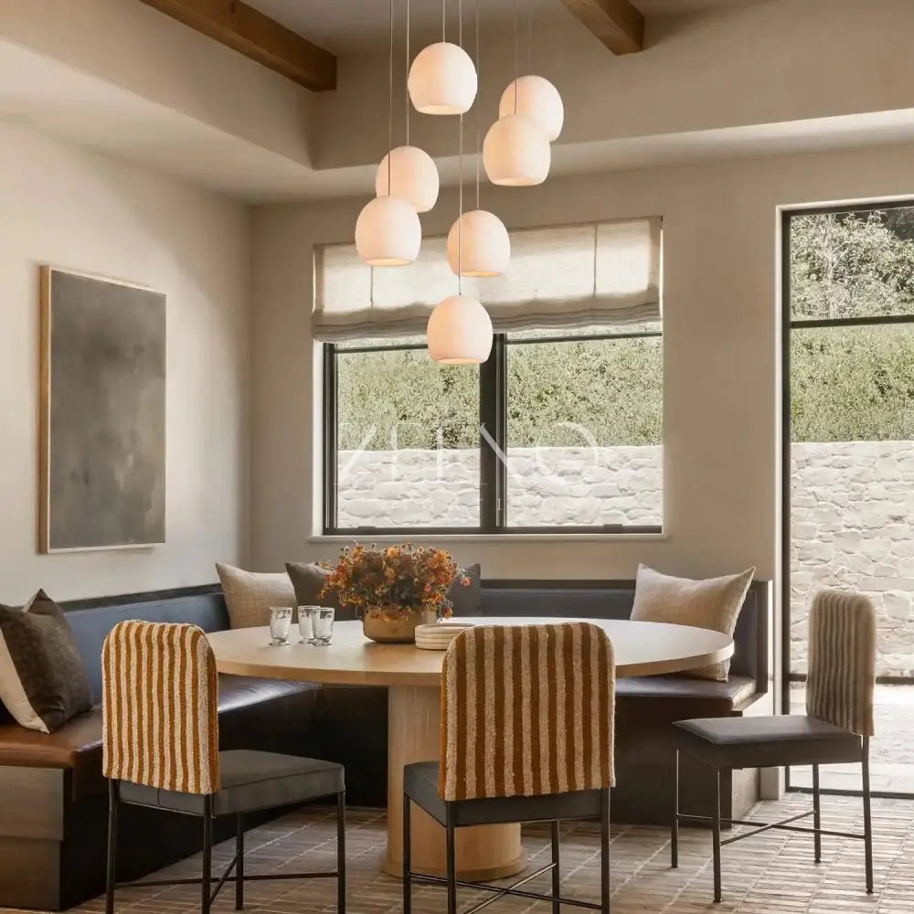 Arican Round Alabaster Chandelier - Zelno
