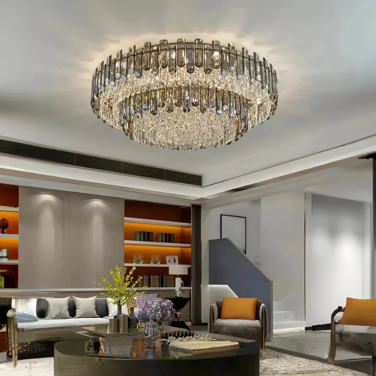 Arina Luxury Round Crystal Chandelier 31" - Zelno Lighting