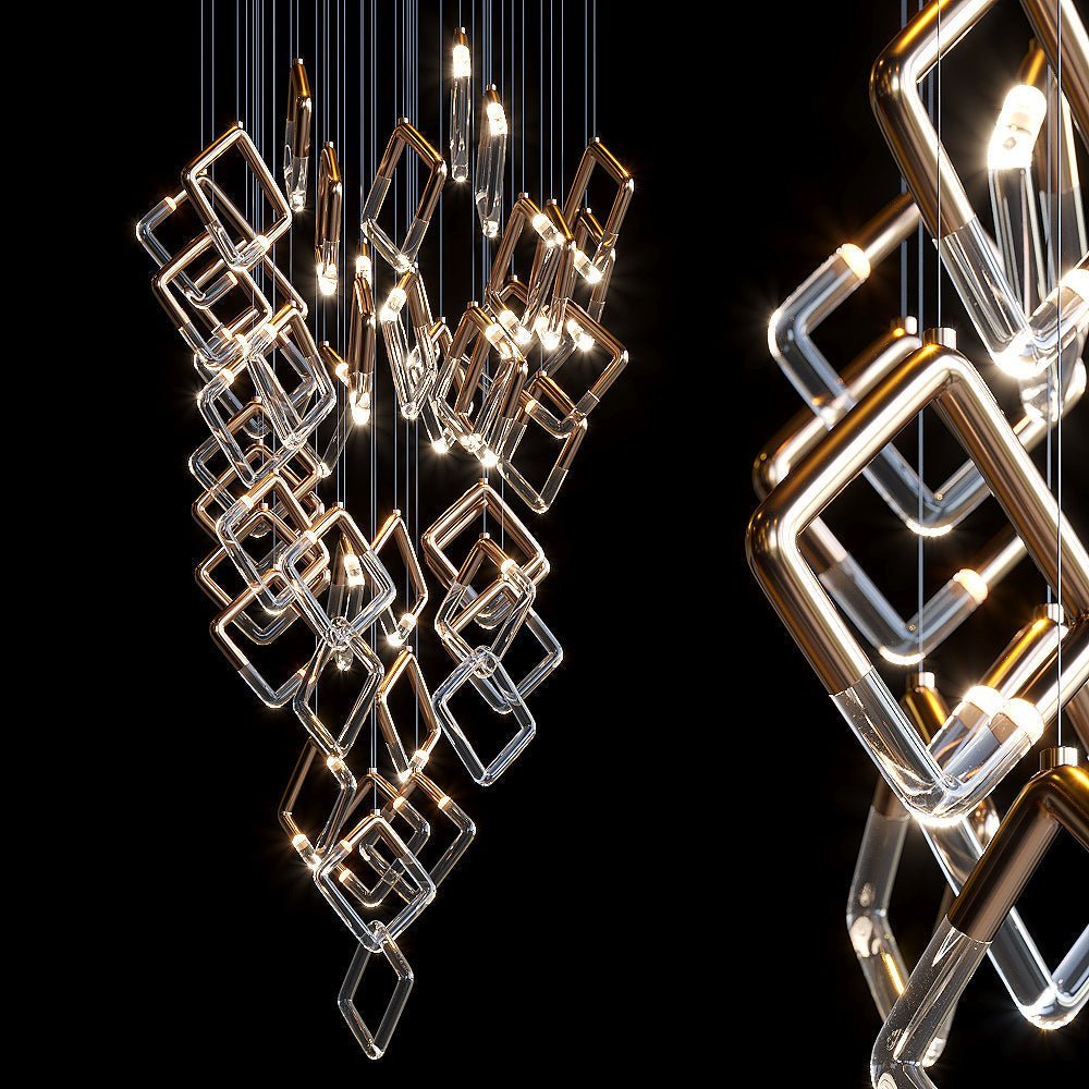 Arqelle Linear Tube Scatter Chandelier - Zelno Lighting