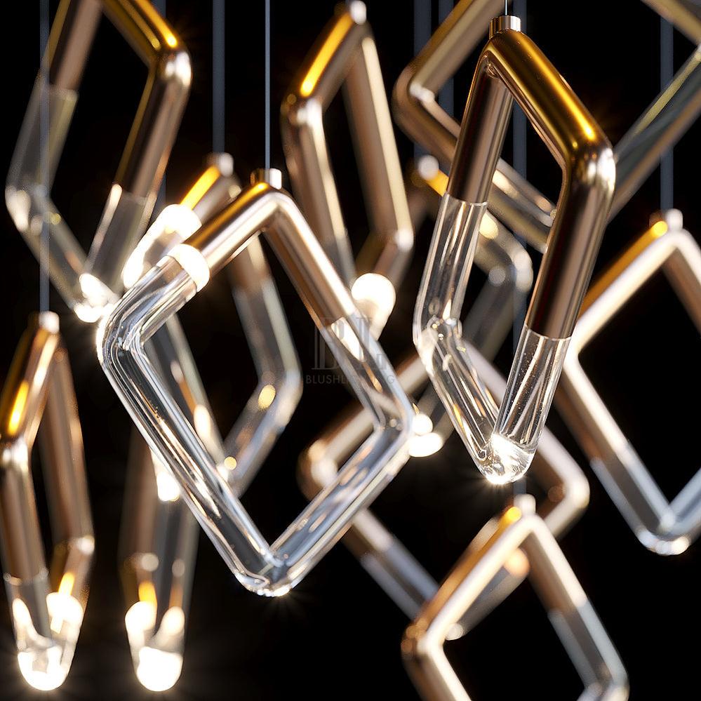 Arqelle Linear Tube Scatter Chandelier - Zelno Lighting
