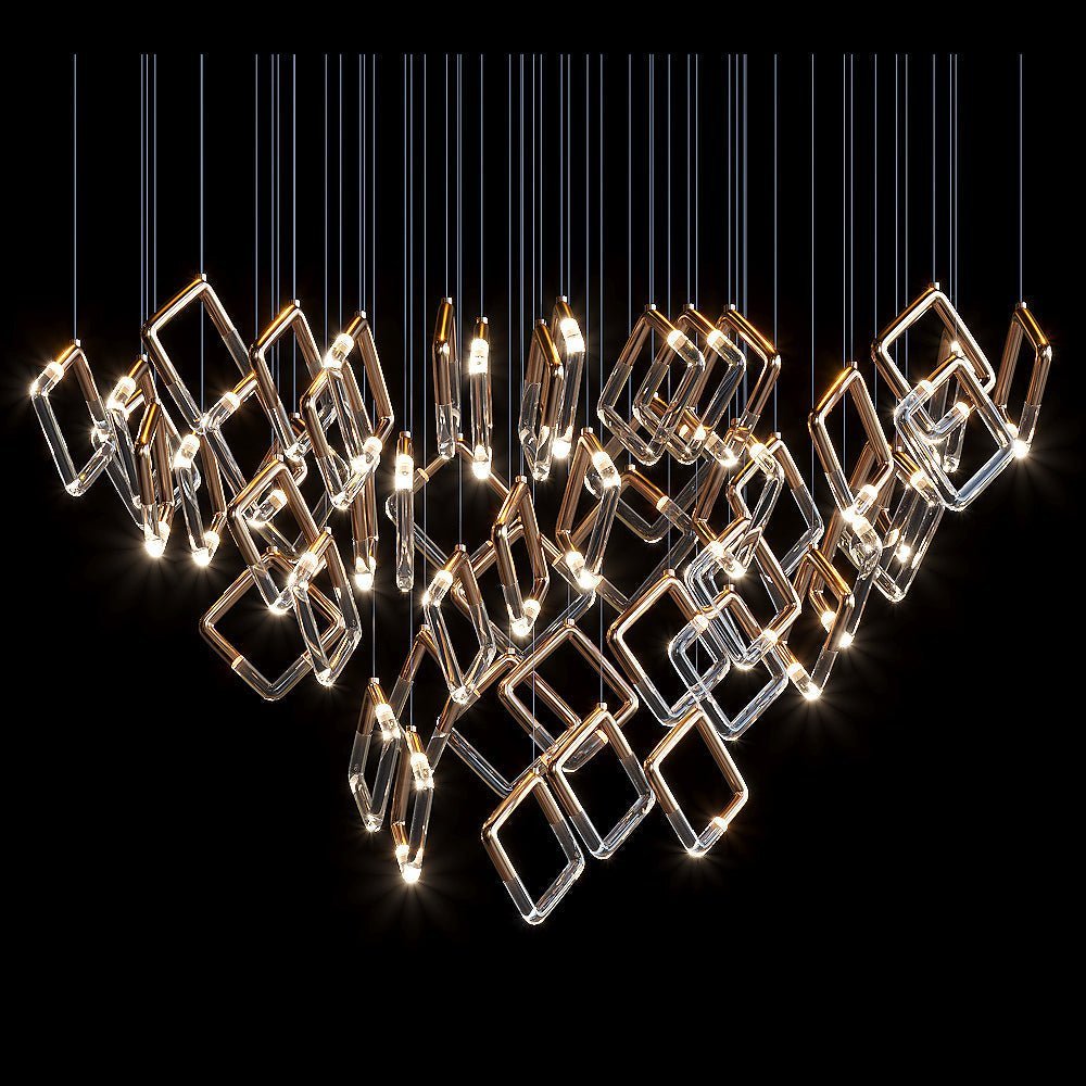 Arqelle Linear Tube Scatter Chandelier - Zelno Lighting