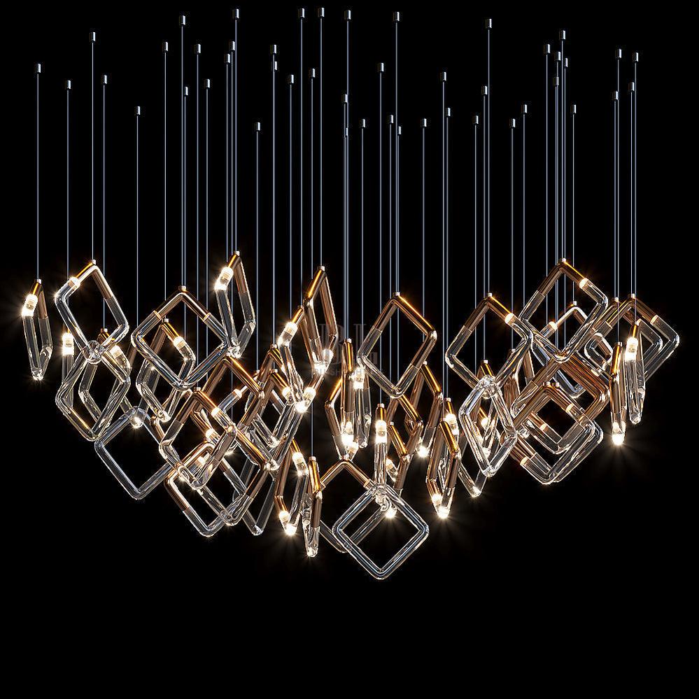 Arqelle Linear Tube Scatter Chandelier - Zelno Lighting