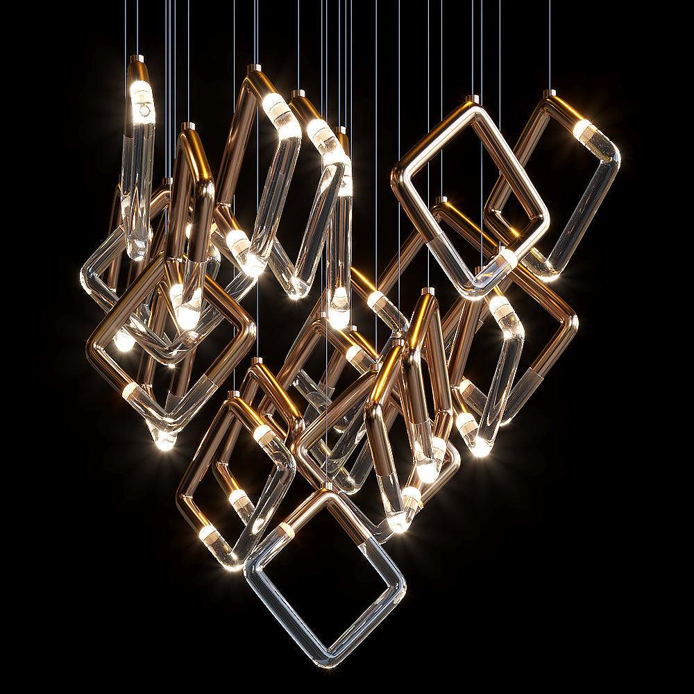 Arqelle Linear Tube Scatter Chandelier - Zelno Lighting