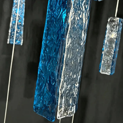 Art Design Colorful Rectangle Cluster Glass Tile Pendant Chandelier - Zelno Lighting