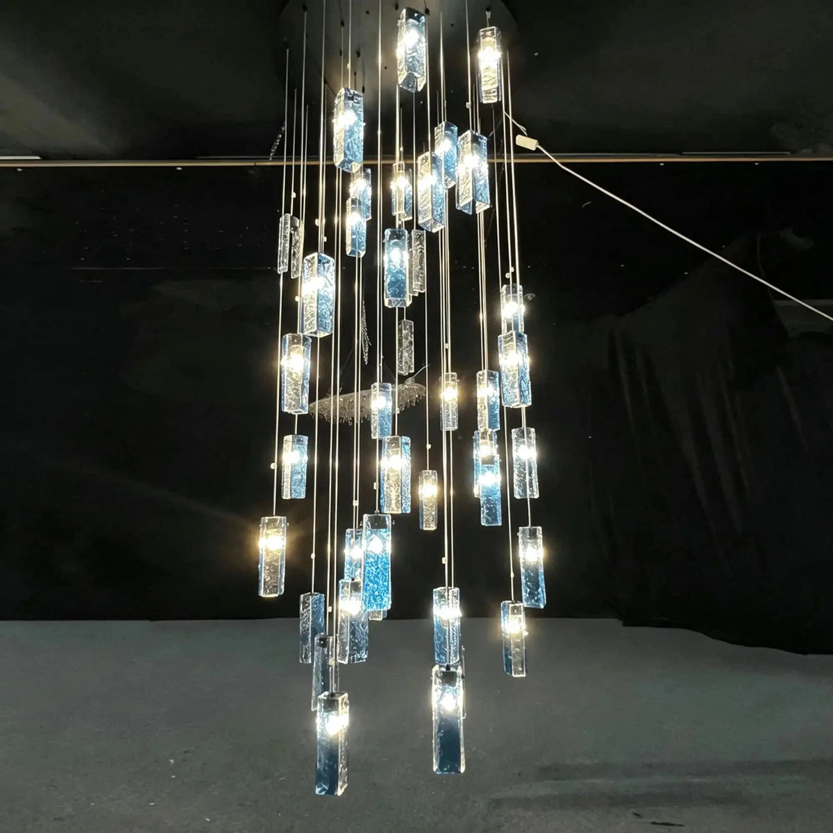 Art Design Colorful Rectangle Cluster Glass Tile Pendant Chandelier - Zelno Lighting