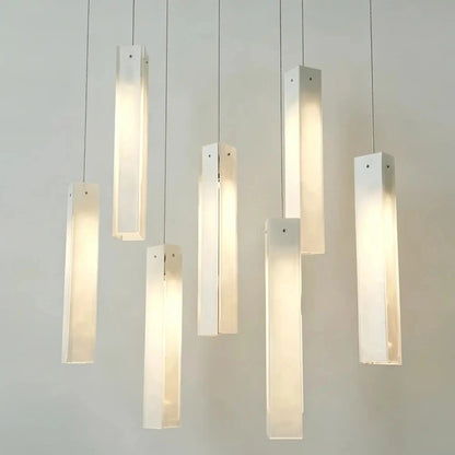 Art Design Colorful Rectangle Cluster Glass Tile Pendant Chandelier - Zelno Lighting