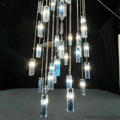Art Design Colorful Rectangle Cluster Glass Tile Pendant Chandelier - Zelno Lighting
