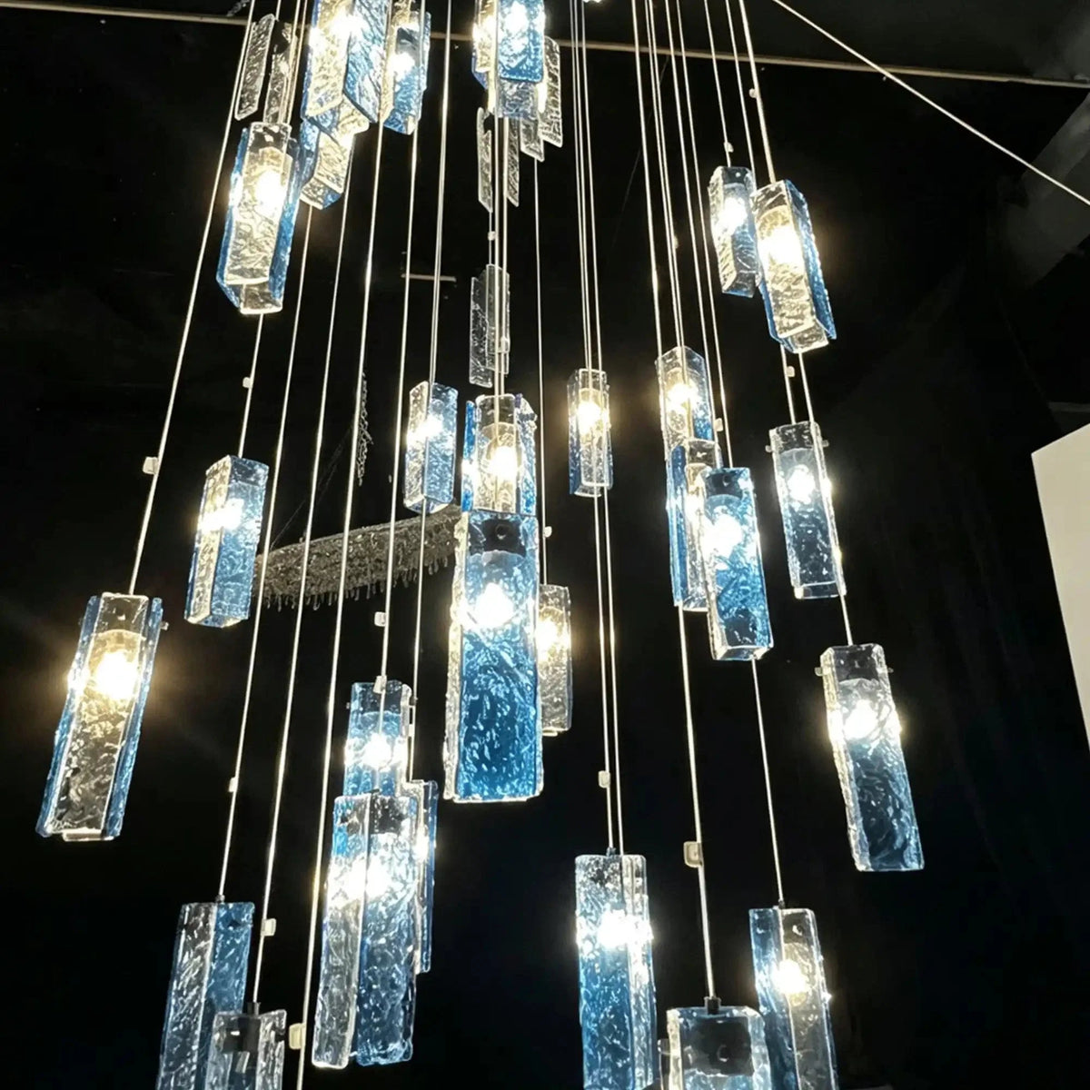 Art Design Colorful Rectangle Cluster Glass Tile Pendant Chandelier - Zelno Lighting