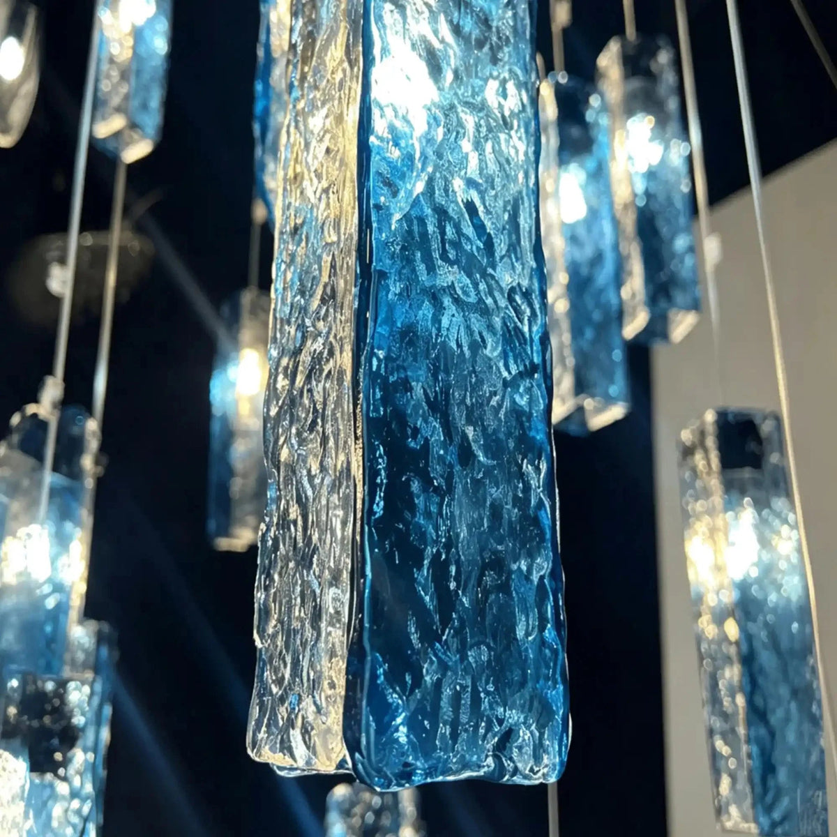 Art Design Colorful Rectangle Cluster Glass Tile Pendant Chandelier - Zelno Lighting
