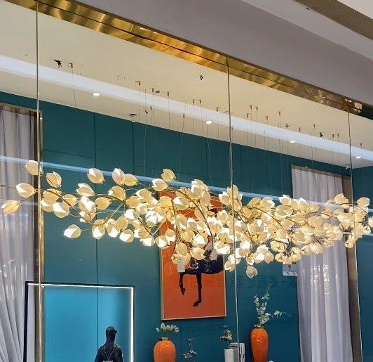 Art Design Creative Ceramic Magnolia Ring/Linear Chandelier for Bedroom/Living Room/Dining Room/Kitchen Island - Zelno Lighting
