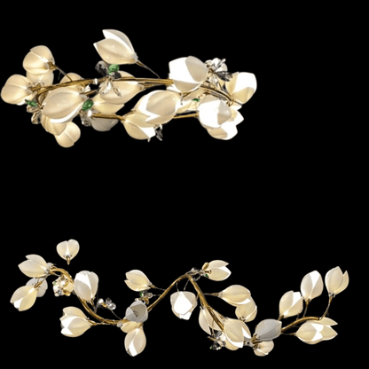 Art Design Creative Ceramic Magnolia Ring/Linear Chandelier for Bedroom/Living Room/Dining Room/Kitchen Island - Zelno Lighting