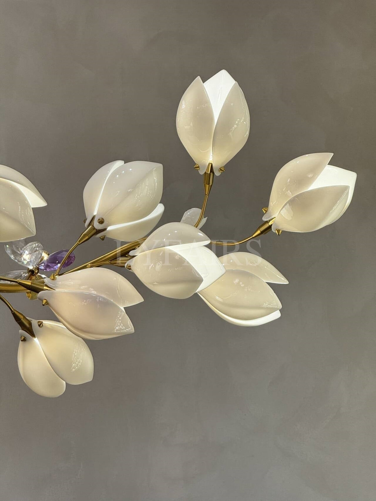Art Design Creative Ceramic Magnolia Ring/Linear Chandelier for Bedroom/Living Room/Dining Room/Kitchen Island - Zelno Lighting