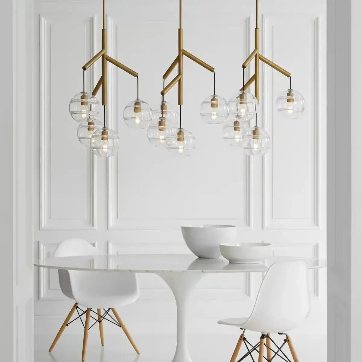 Art Glass Ball Sedona Triple Chandelier - Zelno