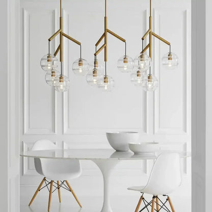Art Glass Ball Sedona Triple Chandelier - Zelno
